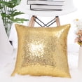 thumbnail image 2 of PiccoCasa Decorative Sequin Throw Pillow Covers, 16"x16" Cushion Covers for Party Pale Gold Tone, 2 of 8