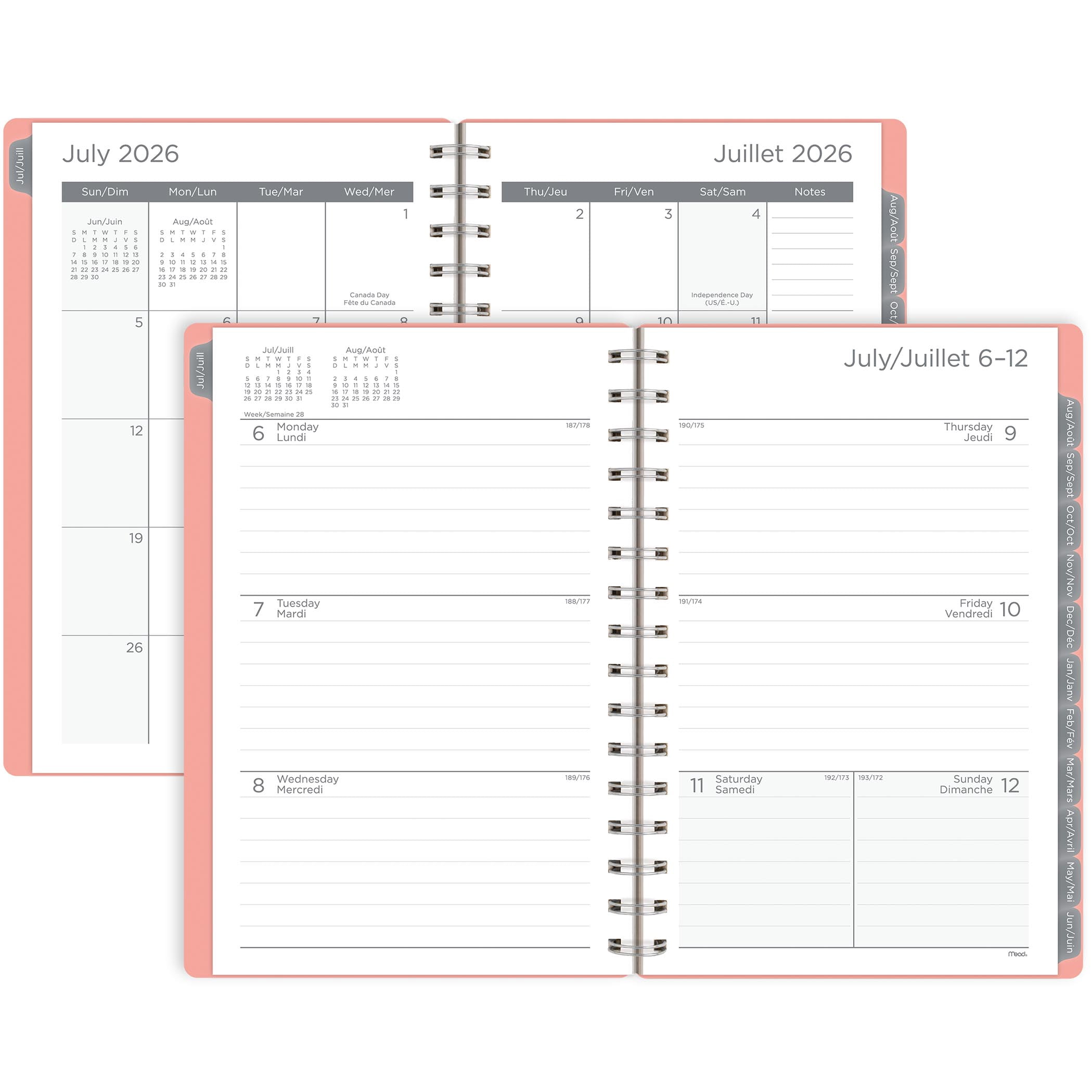 2026-2027 Mead Magic Planets Pink Small Weekly and Monthly Academic Year Planner