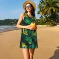 thumbnail image 3 of Balery Peacock Feathers2 Vestidos de verano para mujer con estampado: vestido holgado sin mangas, vestido playero informal y cómodo para días calurosos., 3 of 7