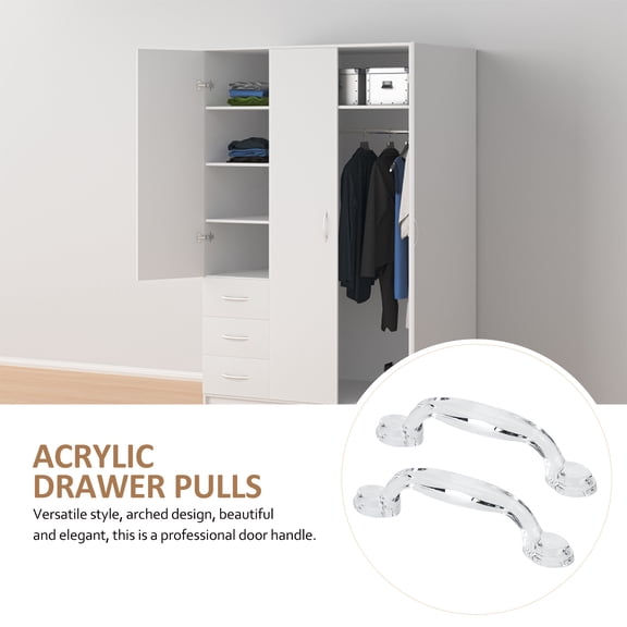 HONMEET 8 Pcs Transparent Acrylic Kitchen Cabinet Door Knobs and Drawer Handles Set for Home