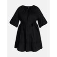 thumbnail image 5 of Terra & Sky Women’s Plus Tiered Mini Dress with Elbow Length Sleeves, Sizes 0X-5X, 5 of 5