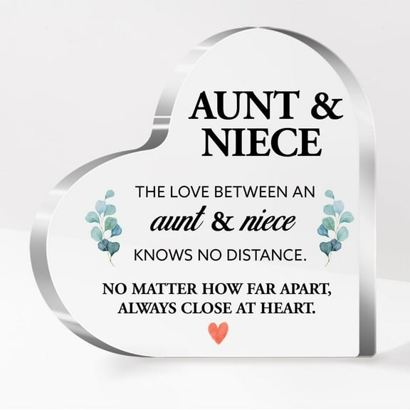 Aunt Gifts,Gifts For Aunt,Gifts For Aunts From Niece,Aunt Gifts From Niece,Best Auntie Ever Gifts,The Love Between an Aunt and Niece Acrylic Heart Sign Plaque Gift for Auntie A598