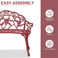 thumbnail image 3 of Ktaxon Outdoor Patio Park Garden Bench Courtyard Leisure Rose Cast Aluminum, Outdoor Loveset, Pink, 3 of 8