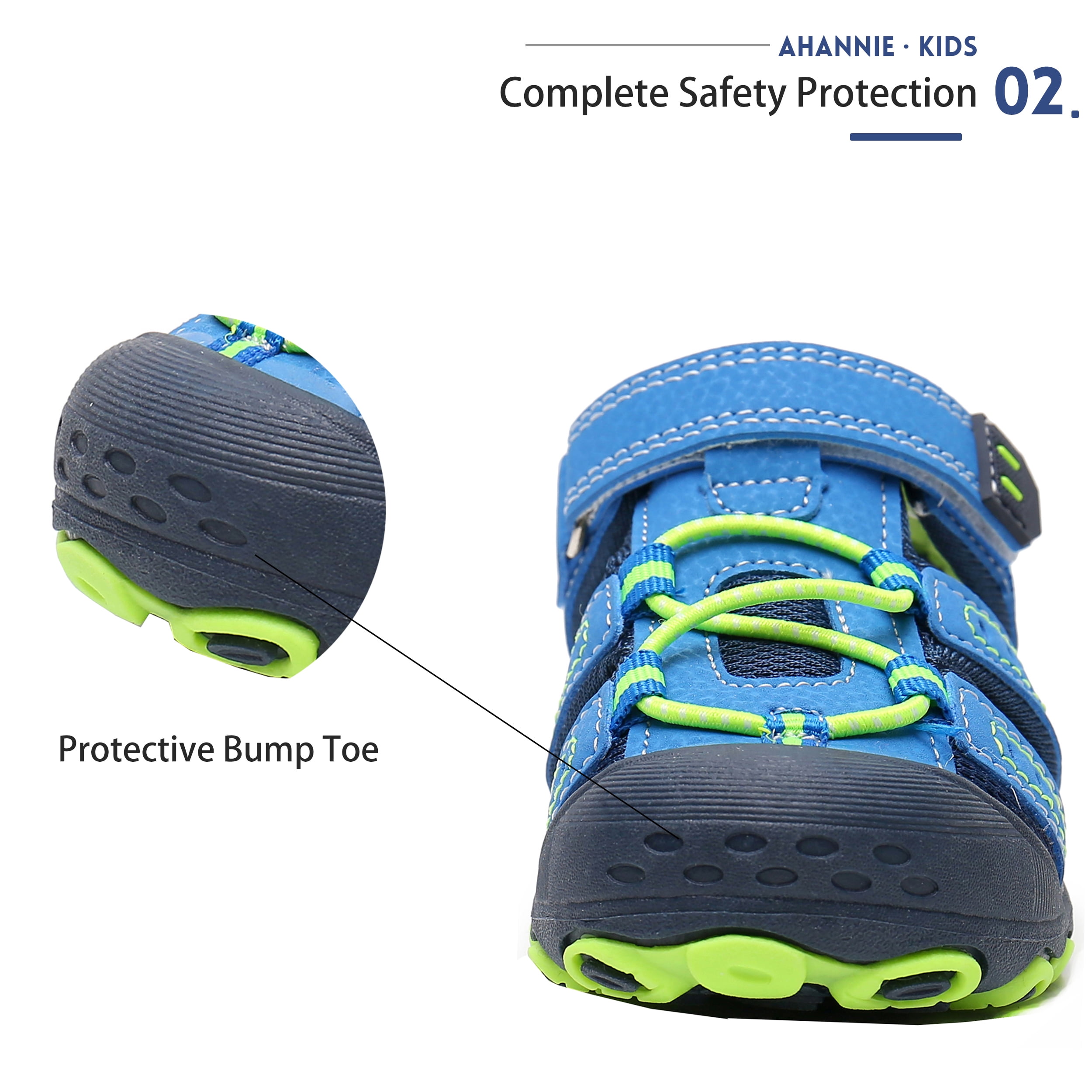 Ahannie Boys & Girls Outdoor Sport Sandals,Kids Closed Toe Beach Sandals, Toddler Summer Sandals