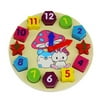 Cartoon Rabbit Digital Clock Shape Recognition Matching Early Development Wooden Toys Digital Geometry Clock For Children