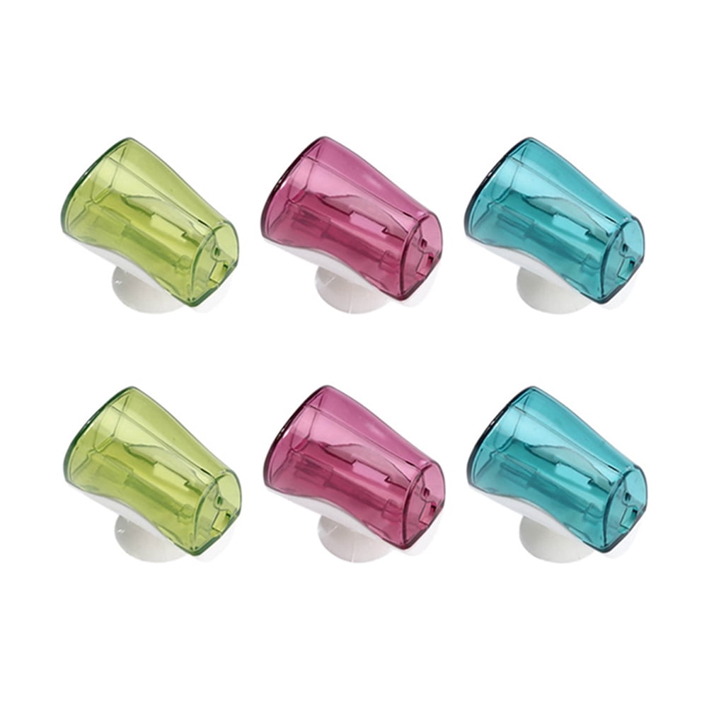6Pcs Home Bathroom Wall Toothbrush Stand Suction Cup Design Toothbrush Holder