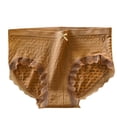 thumbnail image 2 of HUPOM Womens Underwear Cotton Cotton Boxers For Women Medium waist Elastic Waist Solid Briefs Coffee M, 2 of 3