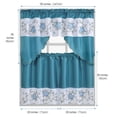 thumbnail image 3 of Flower Embroidered 3-Piece Kitchen Curtain Tiers & Swag Set, Turqoise color, 58x36 & 28x36 inches for daily life and holiday, 3 of 3