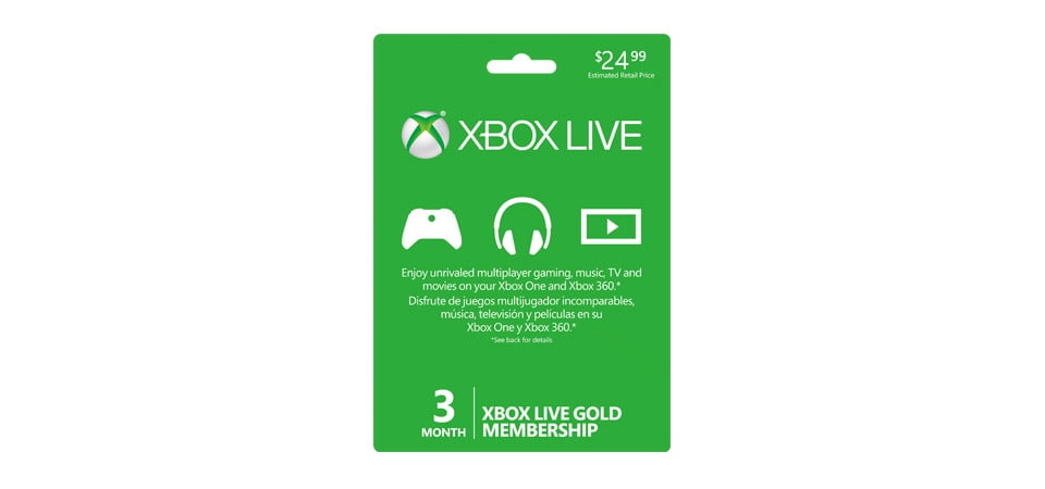 xbox live 3 month subscription card