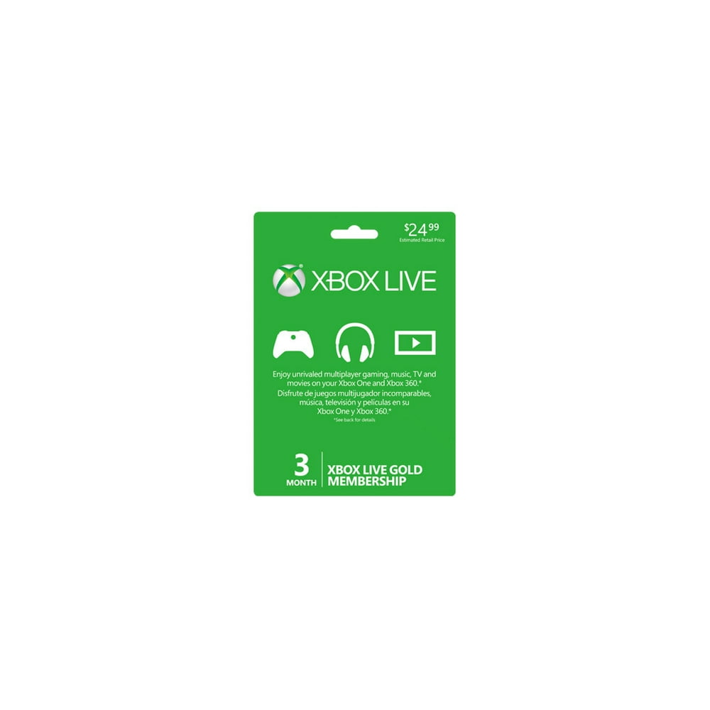 Microsoft 3Month Xbox Live Gold Membership (33631)