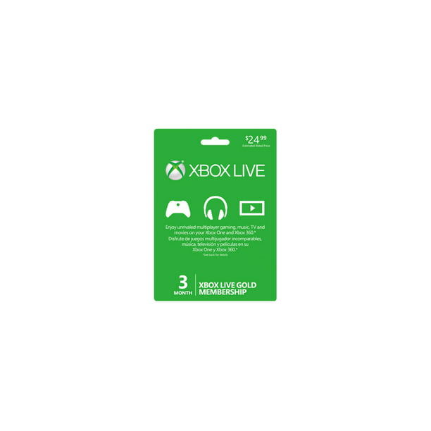 Disco dramatisch Voorstellen Microsoft 3-Month Xbox Live Gold Membership (33631) - Walmart.com
