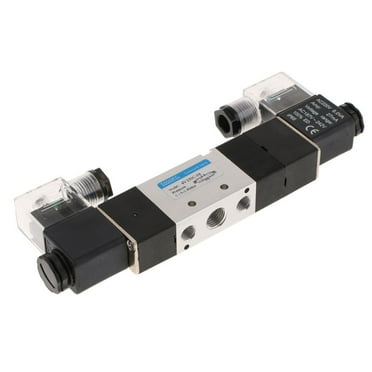 HILABEE DC 220V Pneumatic Double Coil Double Coil Solenoid Air Valves 5 Port 3 Position