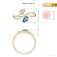 thumbnail image 5 of ANGARA Natural Tanzanite and Diamond Bypass Ring with Leaf Motif in 14K Yellow Gold for Women (Size-6x4mm) | December Birthstone, Anniversary, Jewelry Gift for Women | Natural Tanzanite Ring, 5 of 9