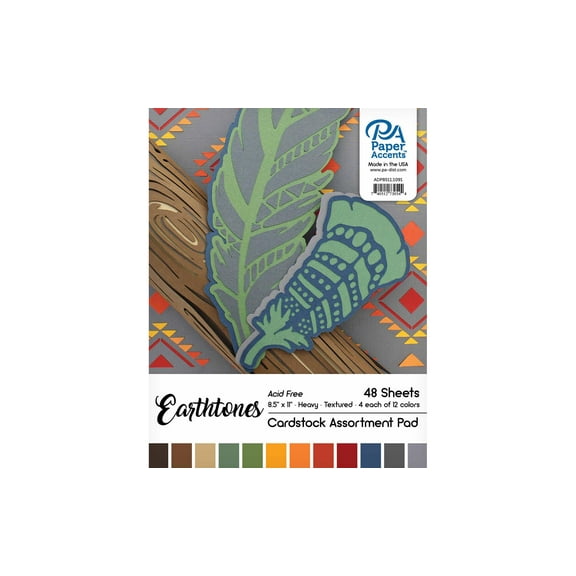 Paper Accents Cardstock Pad 8.5"x 11" Earthtones Assortment 48pc