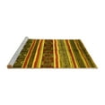 thumbnail image 2 of Ahgly Company Machine Washable Indoor Round Oriental Yellow Industrial Area Rugs, 3' Round, 2 of 4