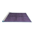 thumbnail image 2 of Ahgly Company Machine Washable Indoor Round Abstract Blue Modern Area Rugs, 4' Round, 2 of 4
