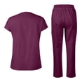 thumbnail image 4 of FrzhBrz Solid Scrub Set for Women Slim Fit Crossing Pocket Top & Drawstring Jogger Pants Medical Scrubs Set, 4 of 4