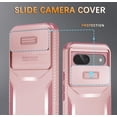 thumbnail image 2 of KOMI for Google Pixel 8a Case with 1 Screen Protector, Built-in Slide Camera Cover, Military Grade Drop Protection, Heavy Duty Rugged Shockproof Protective Phone Cover, Pink, 2 of 5