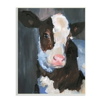 Stupell Industries Smiley Posing Cow Farm Cattle Animal Painting,13 x 19, Design by Jennifer Paxton Parker