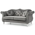 thumbnail image 3 of Glory Furniture Transitional Velvet Loveseat, Dark Gray, 3 of 7