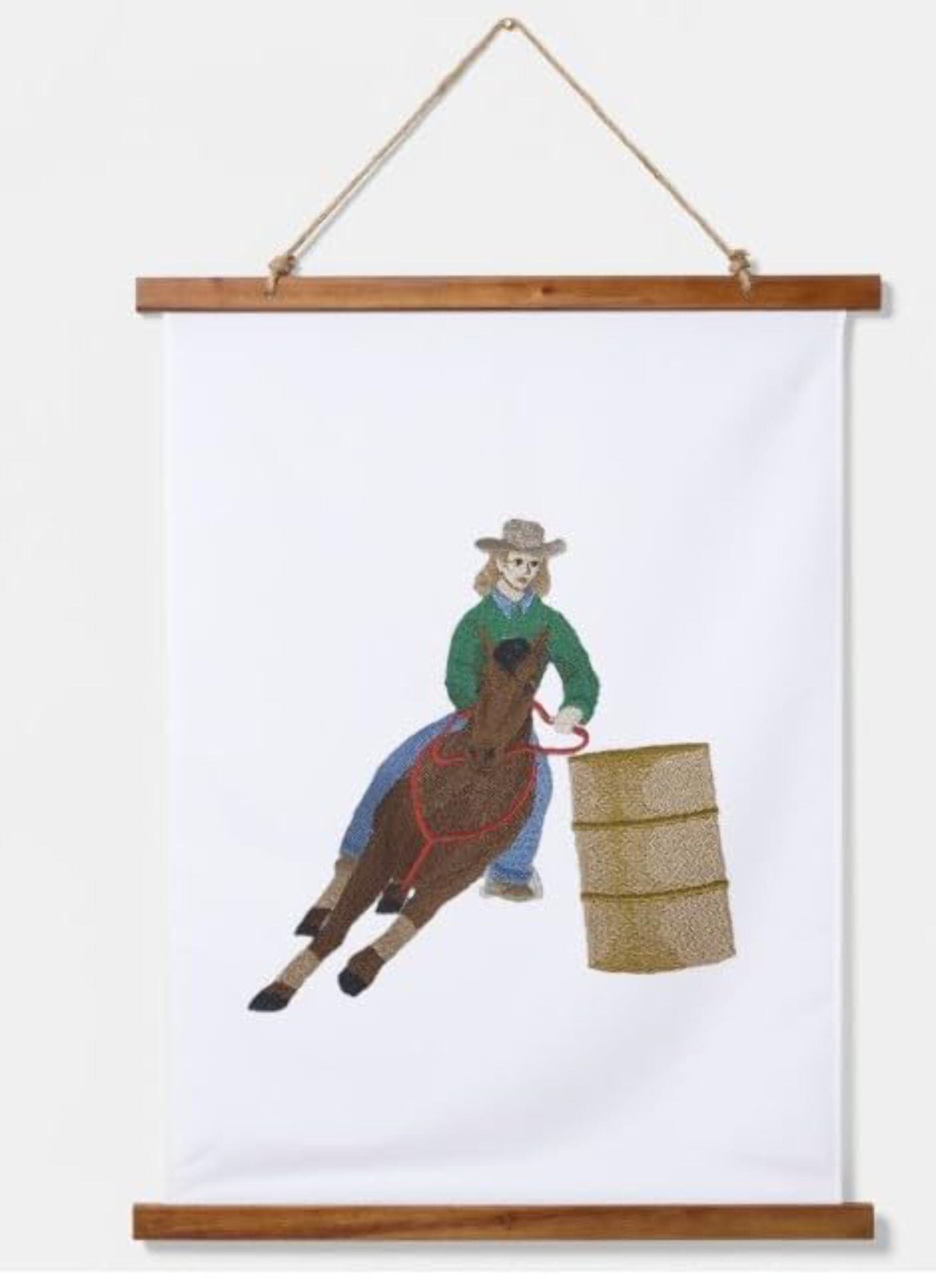 Beyond Vision Custom Horse [ Barrel Racer ] Embroidered Iron on/Sew Patch (6" x 5.83")