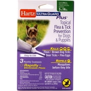 Hartz UltraGuard Plus Topical Flea & Tick Prevention for Dogs and Puppies - 5-15 lbs, 3 Monthly Treatments