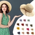 thumbnail image 5 of Women's Folable Floppy Hat,Wide Brim Sun Protection Straw Hat, Summer UV Protection Beach Cap Tibetan blue, 5 of 8