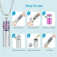 thumbnail image 5 of Cylinder Hollow Urn Necklace for Ashes Cremation Jewelry for Ashes Flower Keepsake Memorial Jewelry Hollow Vial Urn Pendant for Human Pet Ashes, 5 of 7