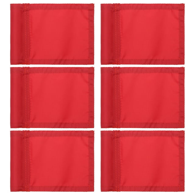 Unique Bargains Drapeau de Golf 7 x 5 Pouces 420D Nylon Mini Drapeaux de Jardin Cible Drapeau Rouge 6 Pack