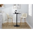 thumbnail image 4 of LumiSource Cream Fabric, Gold Metal Toriano 26" Fixed-Height Counter Stool - Set of 2, 4 of 11