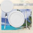 thumbnail image 3 of Ambesonne Tropical Place Mats Set of 4, Island Pasific Ocean, Standard Size, White Green Blue, 3 of 6