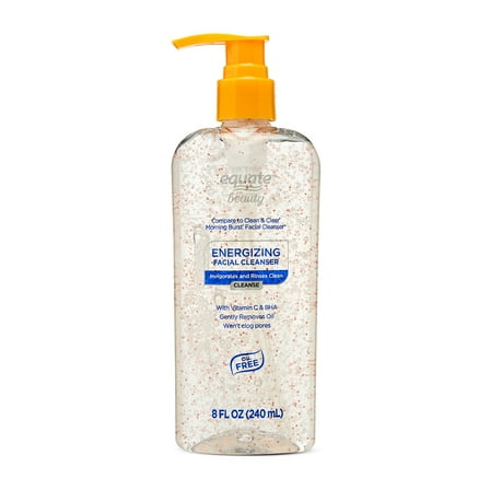 Equate Energizing Facial Cleanser, 8 fl oz, With Vitamin E and BHA, Oil Free