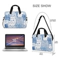 thumbnail image 3 of 16" Laptop Briefcase, Detachable Anti-Slip Shoulder Strap, Multi-Compartment Work Travel Bag Cute Cat in Blue, 3 of 8