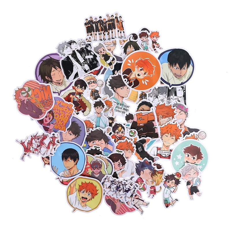 50x Anime Haikyuu PVC Sticker for Luggage Laptop Skateboard Waterproof Z8WP4 