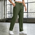 thumbnail image 6 of Khunlpohl Womens Straight Legs Pants Elastic Waist Drawstring Casual Trousers Solid Color Loose Pant with Pockets, 6 of 7
