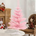 thumbnail image 5 of Hmgxay 23.6" Mini Christmas Tree, Flocked Needle Artificial Christmas Tree with Berries and Flowers, 2ft Tabletop Holiday Tree, Decorative Faux Christmas Tree for Home Decor, 5 of 6
