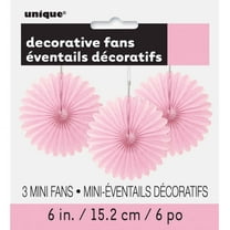 Unique Industries Light Pink Birthday 6" Flower Shaped Tissue Paper Hanging Pom Poms, 3 Count