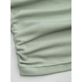 thumbnail image 4 of Women's Lace Trim Ruched Tube Top Strapless Ribbed Bow Front Solid Crop Summer Going Out Top, 4 of 6