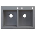 thumbnail image 5 of Transolid Radius 33in x 22in silQ Granite Drop-in Double Bowl Kitchen Sink with 3 CDE Faucet Holes, In Espresso, 5 of 5