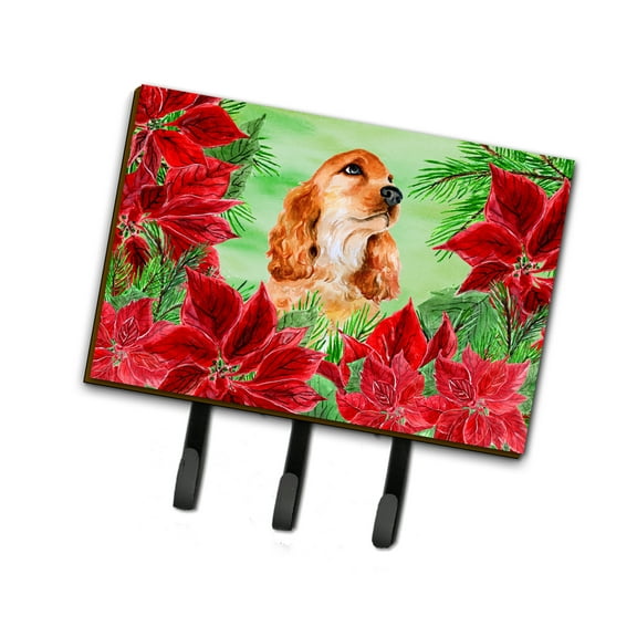 Cocker Spaniel Poinsettas Leash or Key Holder