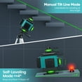 thumbnail image 3 of Laser Level, BOBLI 16 Lines Bluetooth Laser Level Self-Leveling Tool, 200ft Outdoor Rugged, 4D Green Cross Line Professional Construction Laser for Home Improvement Layout or Architectural Design, 3 of 9