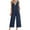 Navy, variant on Lolmot Womens 2 Piece Outfits Linen Lounge Matching Sets Lace Splicing V-Neck Sexy Sleeveless Tank Top and Loose Pants Set Summer Beach Tracksuit
