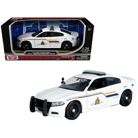 2023 Dodge Charger Pursuit Police Car "RCMP" White "Law Enforcement and Public Service" 1/24 Diecast Model Car by Motormax