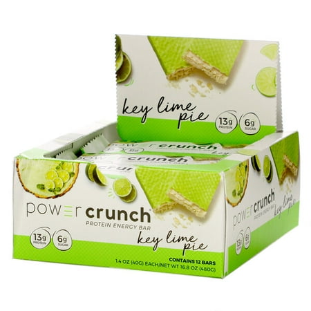 BNRG Power Crunch Protein Energy Bar Key Lime Pie 12 Bars 1.4 oz Pack of 4