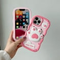 thumbnail image 5 of Kawaii Phone Cases for iPhone 12 Pro Max,Cute Cartoon Cat's Paw Phone Case 3D Funny Pink Cat Claws Phone Case for Women Girls Soft Silicone Shockproof Cover for iPhone 12 Pro Max, 5 of 14