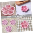 thumbnail image 3 of Elegante soporte para palillos de cerámica con forma de flor de cerezo, soporte para cuchara de cena, soporte para cuchillo y tenedor, soporte para palillos Sakura (juego de 6), 3 of 5