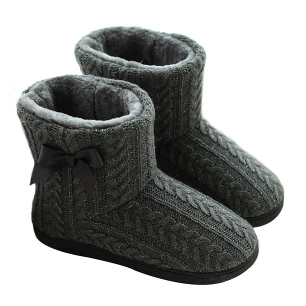 GOOHOCHY 1 Pair Botas cálidas Zapatillas de invierno Indoor Botas duras zapatos para el hogar