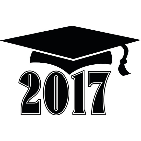 2017 Graduation Vinyl Wall Decal - Grad Party DÃ©coration | 20"x12"