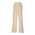 thumbnail image 5 of DDAPJ pyju Women's Hiking Pants Lightweight Quick Dry Cargo Pants Waterproof Travel Fishing Camping Pants with Drawstring Cuffs Beige M, 5 of 8