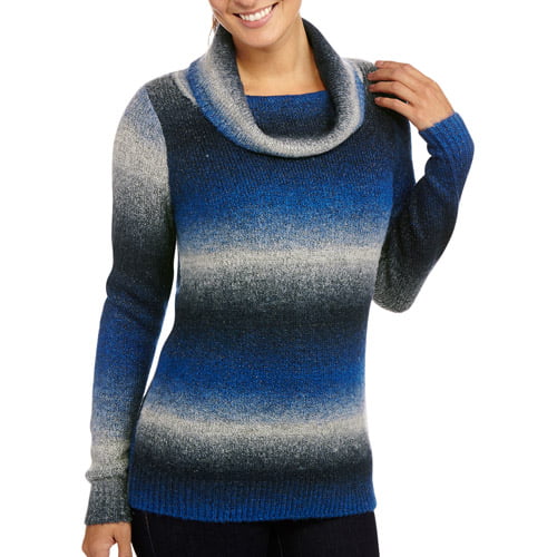 Women's Classic Ombre Cowl Neck Sweater - Walmart.com